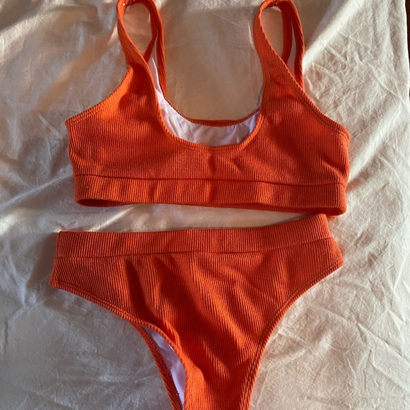 SHEIN Burnt Orange High Waisted Swimsuit - Picture 4 of 6